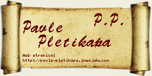 Pavle Pletikapa vizit kartica